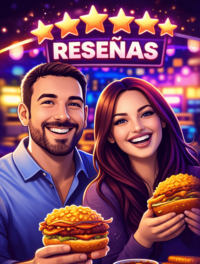 Clientes gamers disfrutando en Retro Burger